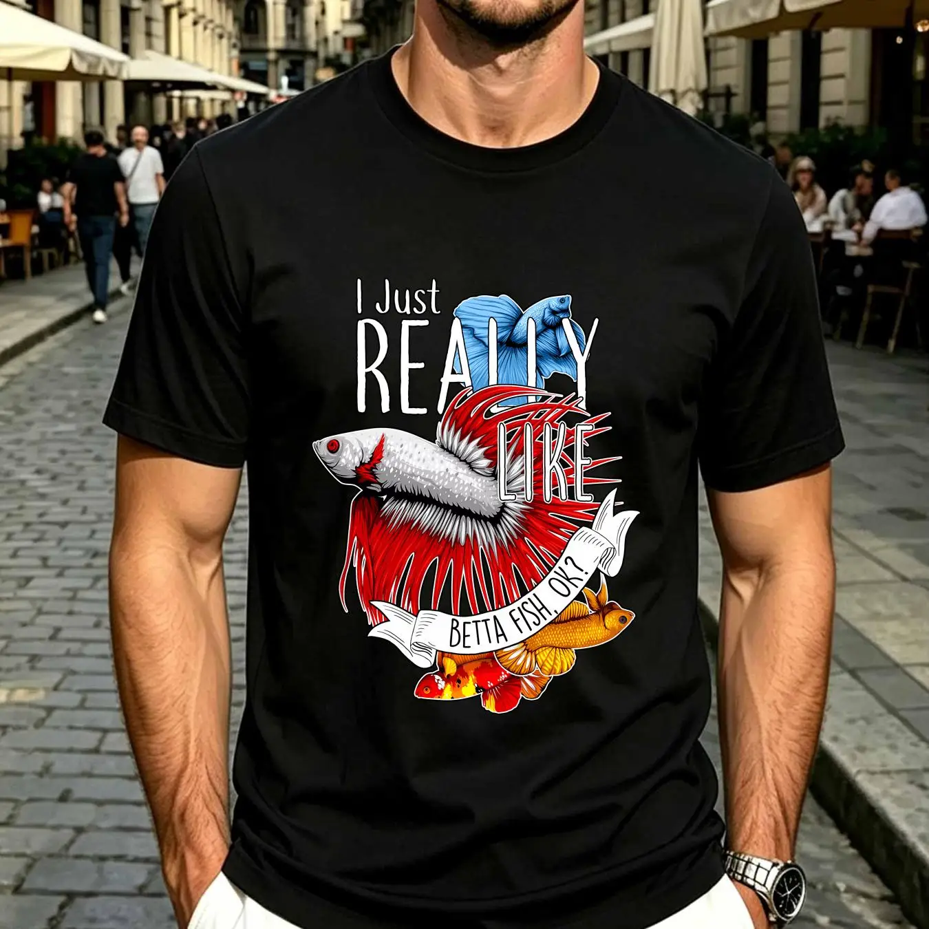 washed T Shirt Betta Fish Funn - Aquarium Fish Keeping recension och pris