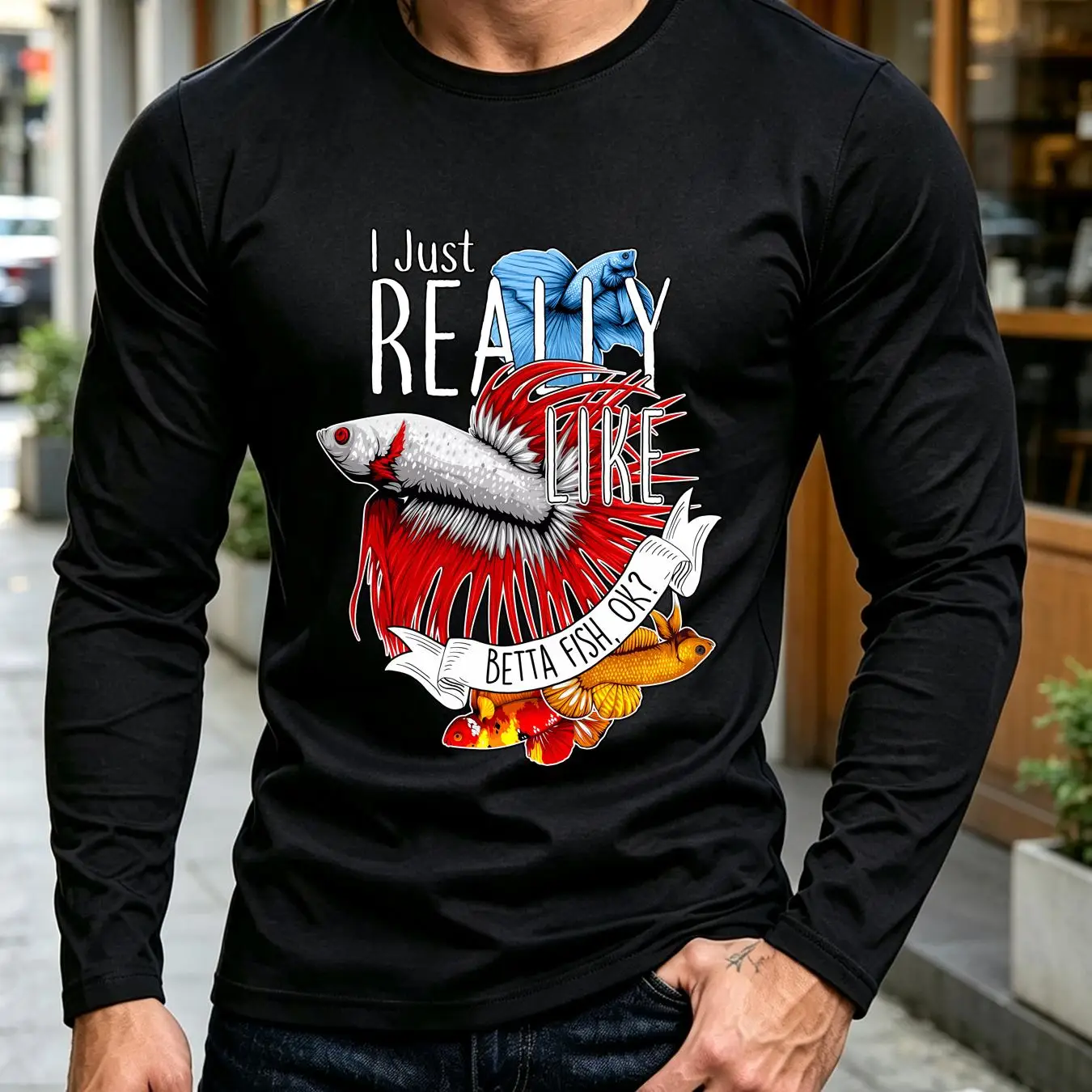 washed T Shirt Betta Fish Funn - Aquarium Fish Keeping recension och pris
