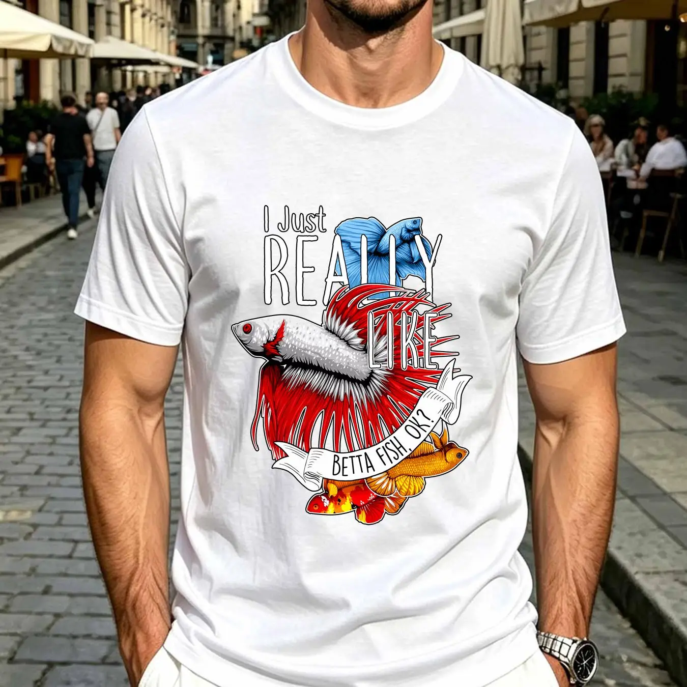 washed T Shirt Betta Fish Funn - Aquarium Fish Keeping recension och pris