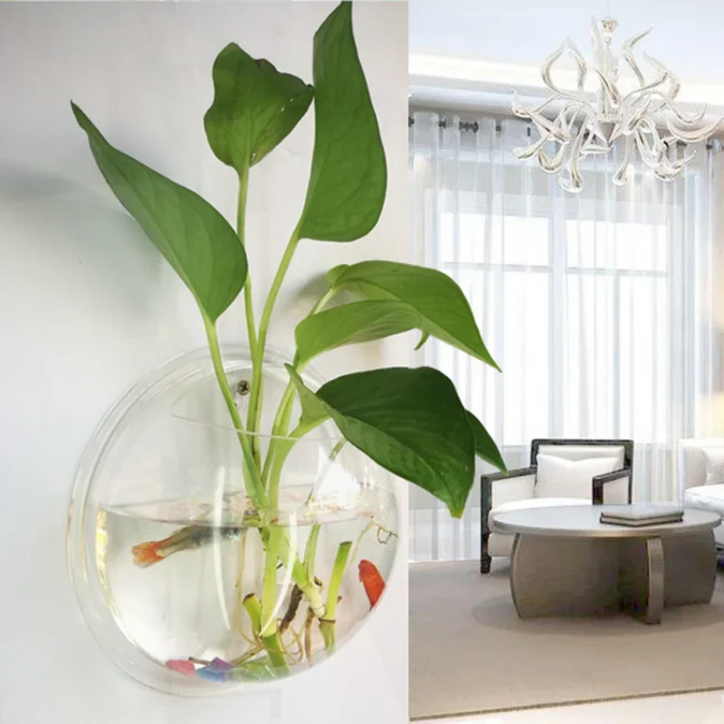 Pinsjar Acrylic Fish Bowl Wall - Betta Fish Tank recension och pris