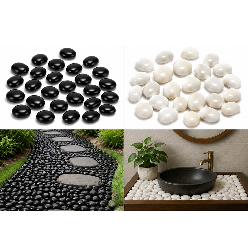 White&Black Polished River Roc - Fish Aquarium Home recension och pris