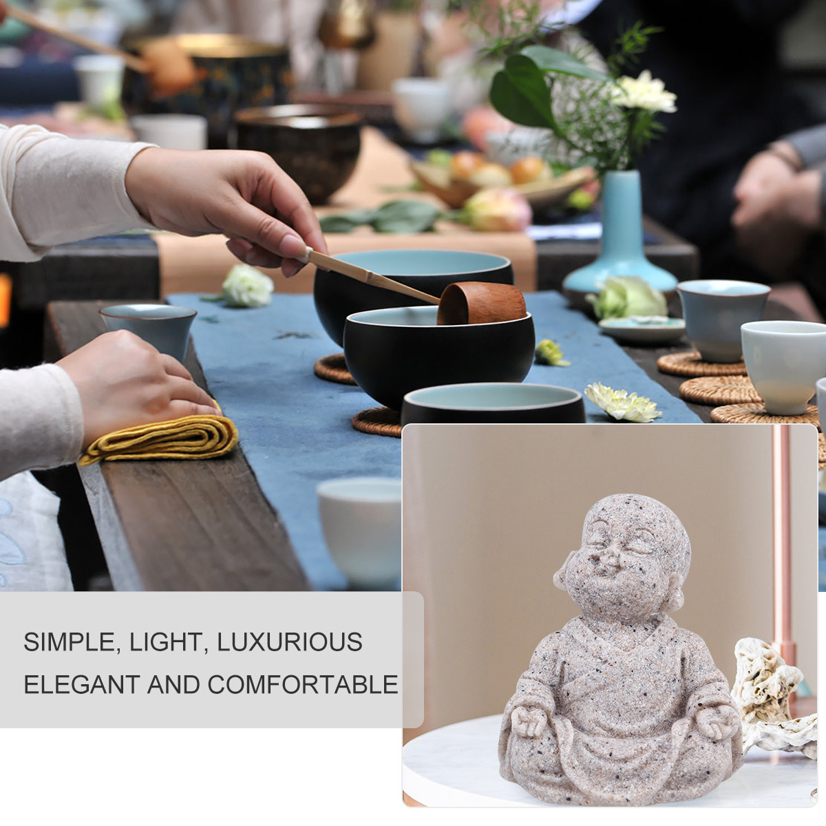 Maitreya Buddha Statue Sandsto - Fish Aquarium Home recension och pris