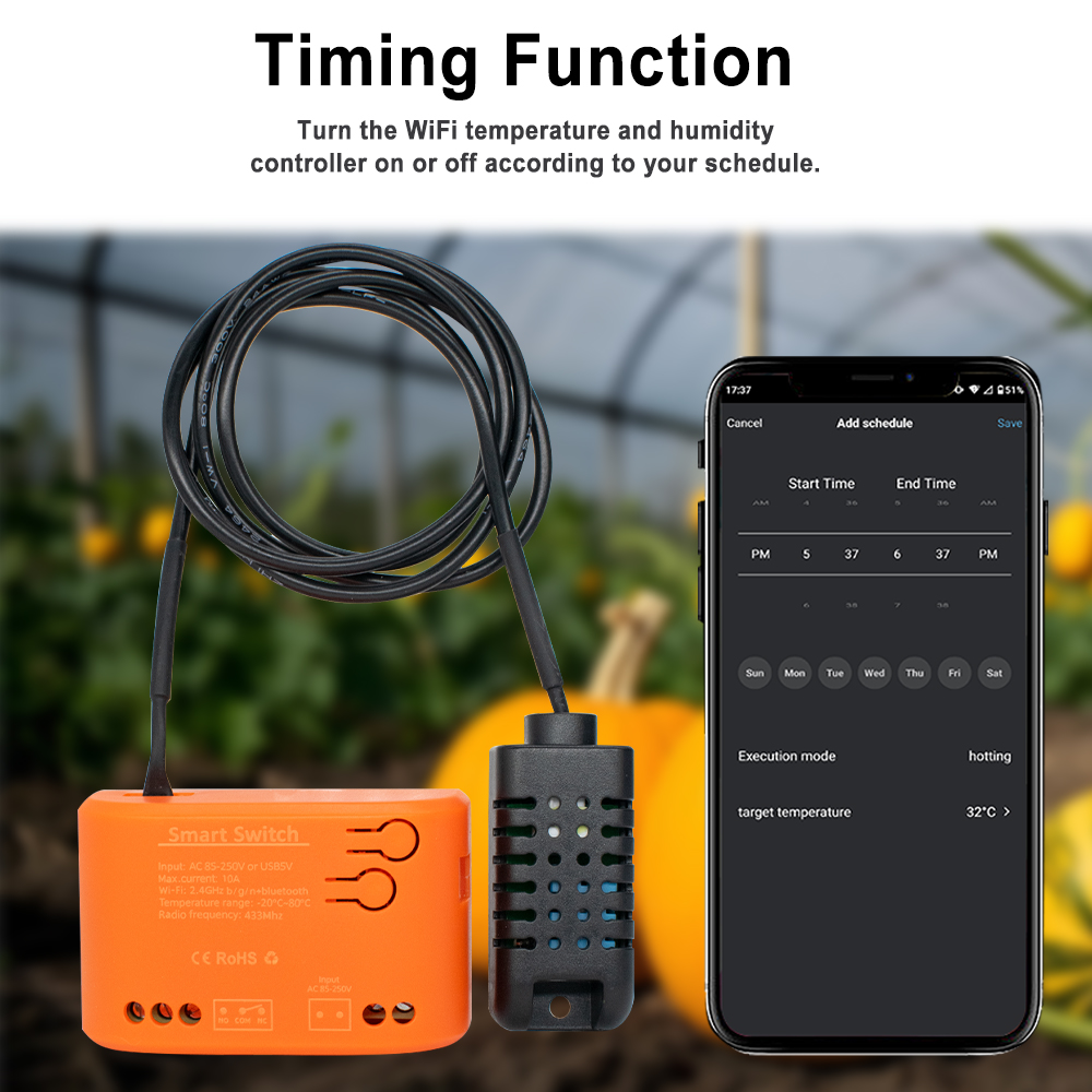 Tuya WiFi Temperature Humidity - Aquarium Plants recension och pris