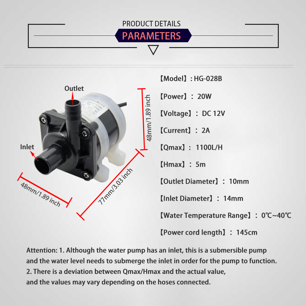 12V DC Brushless Small Submers - Aquarium Pump recension och pris
